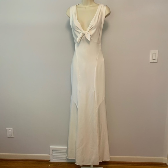 DVF Diane von Furstenberg Kimmy ivory formal maxi crepe gown long wedding new 0 - Picture 3 of 7